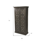HomeRoots 72 Dark Brown Solid Wood Pantry Or Storage Closet - 36' X '72' X '16