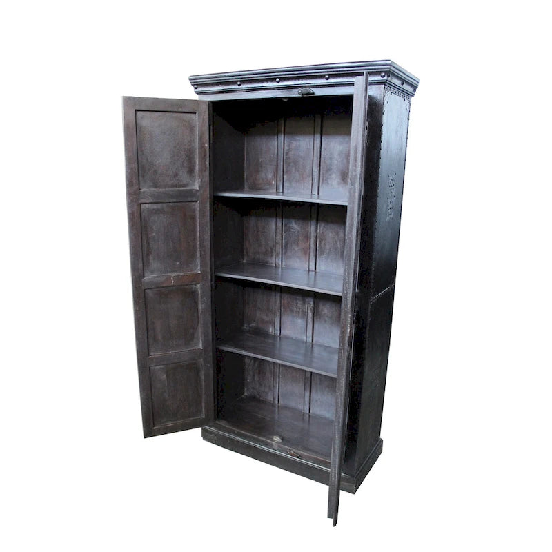HomeRoots 72 Dark Brown Solid Wood Pantry Or Storage Closet - 36' X '72' X '16