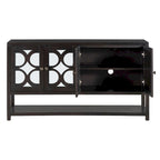 Elegant Retro Console Table/Storage Cabinet/Sideboard with Mirrored Doors, Spacious Shelves, and Durable Acacia Wood Legs