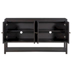 Elegant Retro Console Table/Storage Cabinet/Sideboard with Mirrored Doors, Spacious Shelves, and Durable Acacia Wood Legs