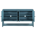 Elegant Retro Console Table/Storage Cabinet/Sideboard with Mirrored Doors, Spacious Shelves, and Durable Acacia Wood Legs