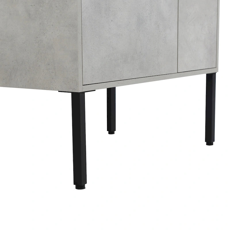 24 Inch/30 Inch /36 Inch Bathroom Vanity W/Sink Freestanding/Wall Mounted Vanity Ceramic Sink Set With Adjustable Shelf