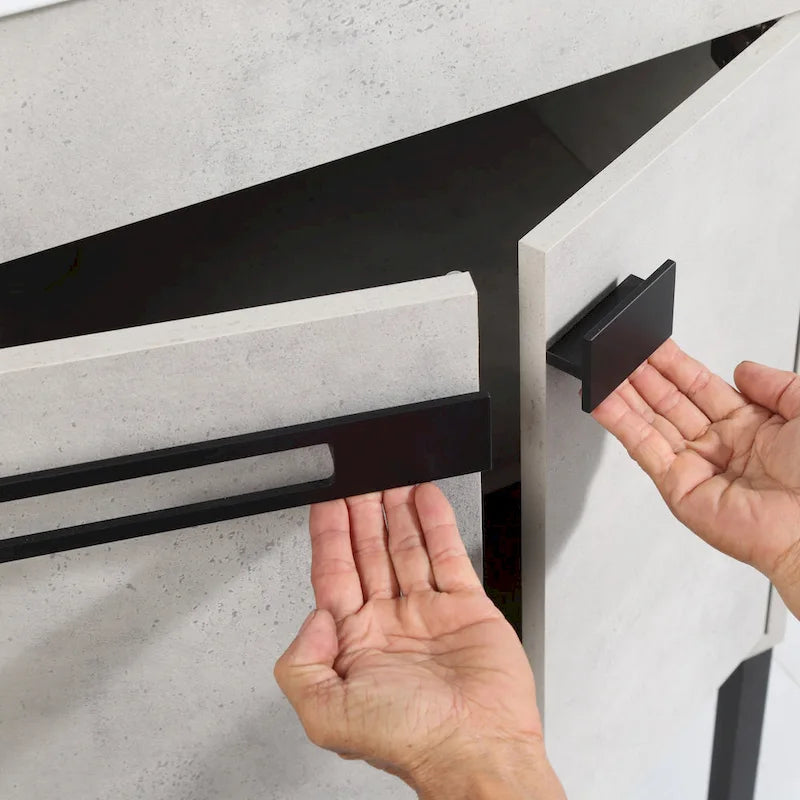 24 Inch/30 Inch /36 Inch Bathroom Vanity W/Sink Freestanding/Wall Mounted Vanity Ceramic Sink Set With Adjustable Shelf