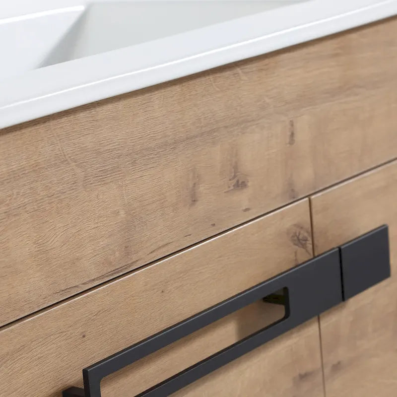 24 Inch/30 Inch /36 Inch Bathroom Vanity W/Sink Freestanding/Wall Mounted Vanity Ceramic Sink Set With Adjustable Shelf