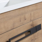 24 Inch/30 Inch /36 Inch Bathroom Vanity W/Sink Freestanding/Wall Mounted Vanity Ceramic Sink Set With Adjustable Shelf