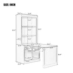 83.4Tall 2 Bookshelf & 1 Writting Desk Suite,Bookcase Suite with LED Lighting,Drawers,Study Desk and Open Shelves,3-Piece Set
