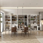 Kitchen Cabinet Clear Visibility Tempered Glass Showcase Combo Cabinet