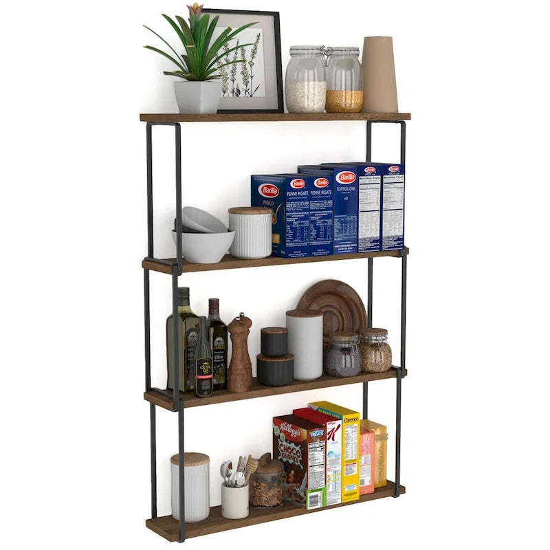 Wallniture Porto 24x4.5 Living Room Shelf, Kitchen Shelf Decor, Walnut
