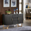 Photo of Cheyenne Black Finish Server with Gold Metal Base by iNSPIRE Q Modern