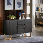 Photo of Cheyenne Black Finish Server with Gold Metal Base by iNSPIRE Q Modern