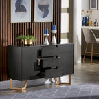 Cheyenne Black Finish Server with Gold Metal Base by iNSPIRE Q Modern