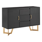 Cheyenne Black Finish Server with Gold Metal Base by iNSPIRE Q Modern