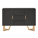 Cheyenne Black Finish Server with Gold Metal Base by iNSPIRE Q Modern