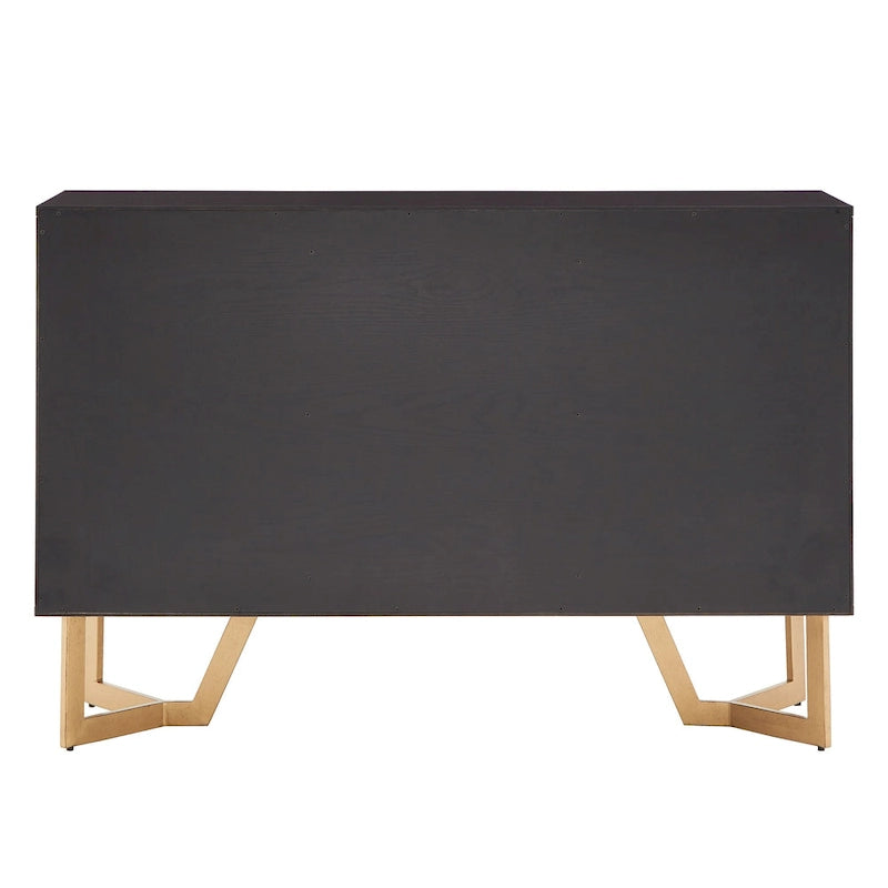 Cheyenne Black Finish Server with Gold Metal Base by iNSPIRE Q Modern