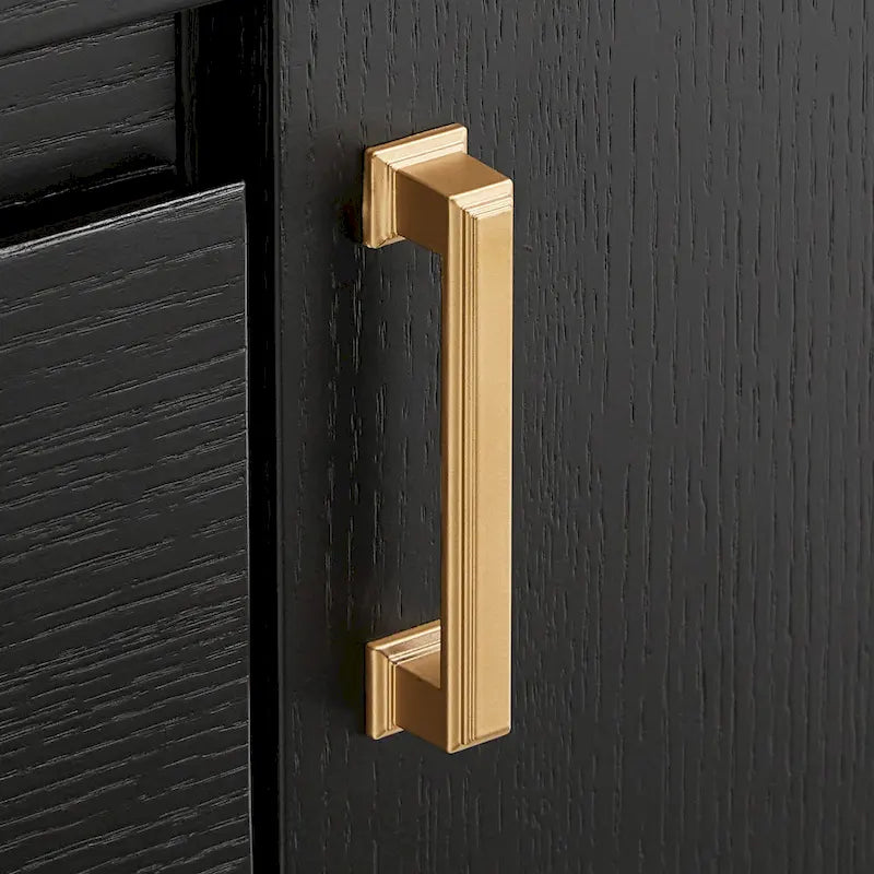 Cheyenne Black Finish Server with Gold Metal Base by iNSPIRE Q Modern