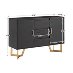 Cheyenne Black Finish Server with Gold Metal Base by iNSPIRE Q Modern