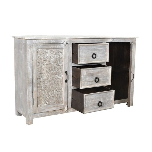 Antique Finish 2-door Sideboard Cabinet (India)