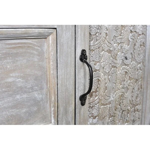 Antique Finish 2-door Sideboard Cabinet (India)