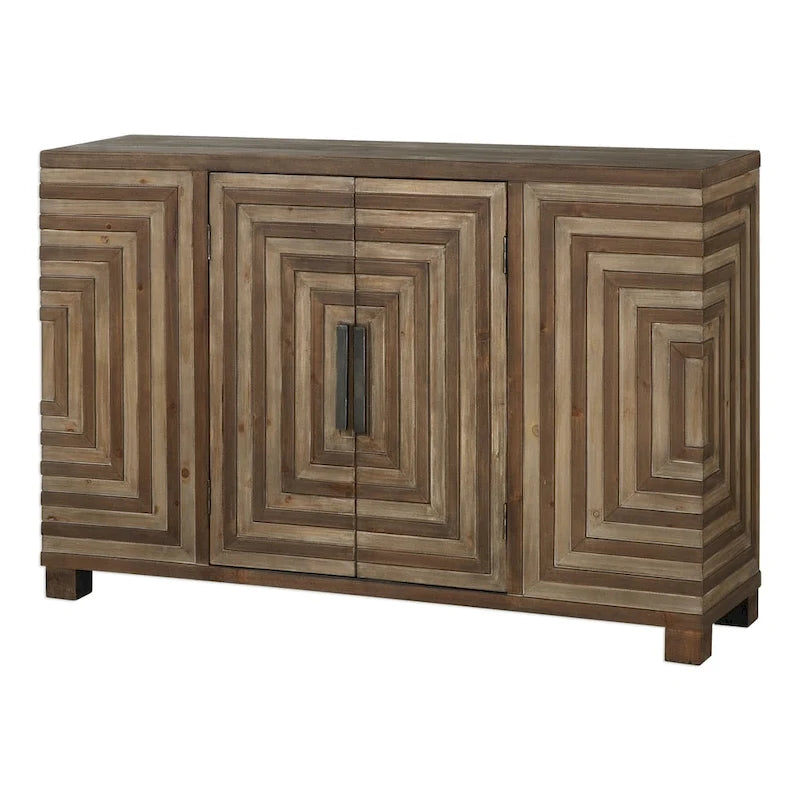 Photo of Uttermost Layton Two-tone Geometric Console Cabinet