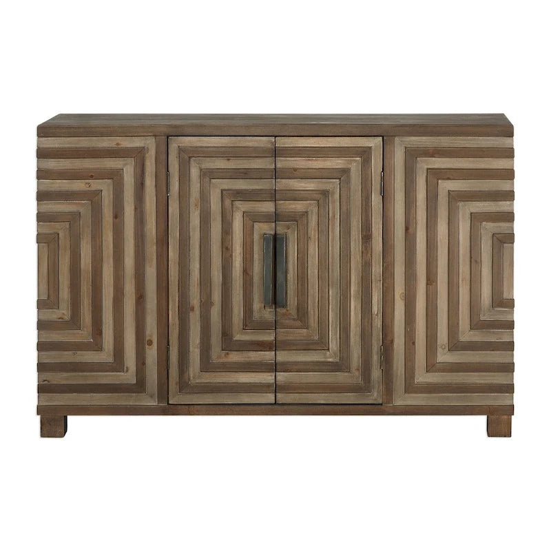 Uttermost Layton Two-tone Geometric Console Cabinet