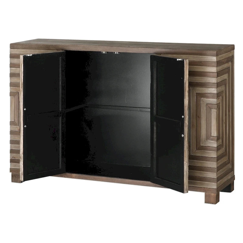 Uttermost Layton Two-tone Geometric Console Cabinet