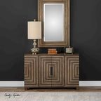 Uttermost Layton Two-tone Geometric Console Cabinet