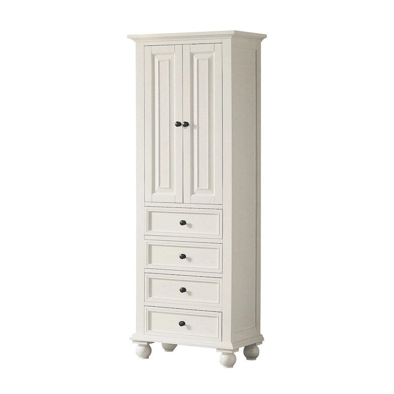 Avanity Thompson 24 Inch French White Finish Linen Cabinet - 24W x 68H - 24W x 68H