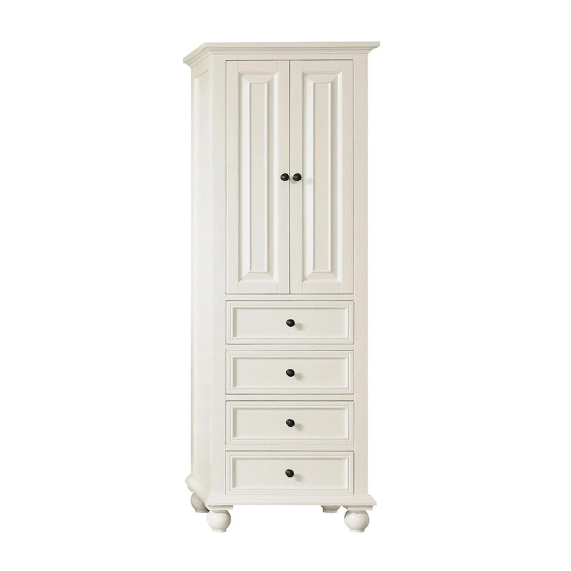 Avanity Thompson 24 Inch French White Finish Linen Cabinet - 24W x 68H - 24W x 68H