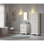 Avanity Thompson 24 Inch French White Finish Linen Cabinet - 24W x 68H - 24W x 68H