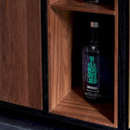 55.12 Mid Century Modern Sideboard Buffet 3 Door Cabinet, Multi-layer Solid Wood Frame, Walnut Veneer, Fully Assemble - 55.12