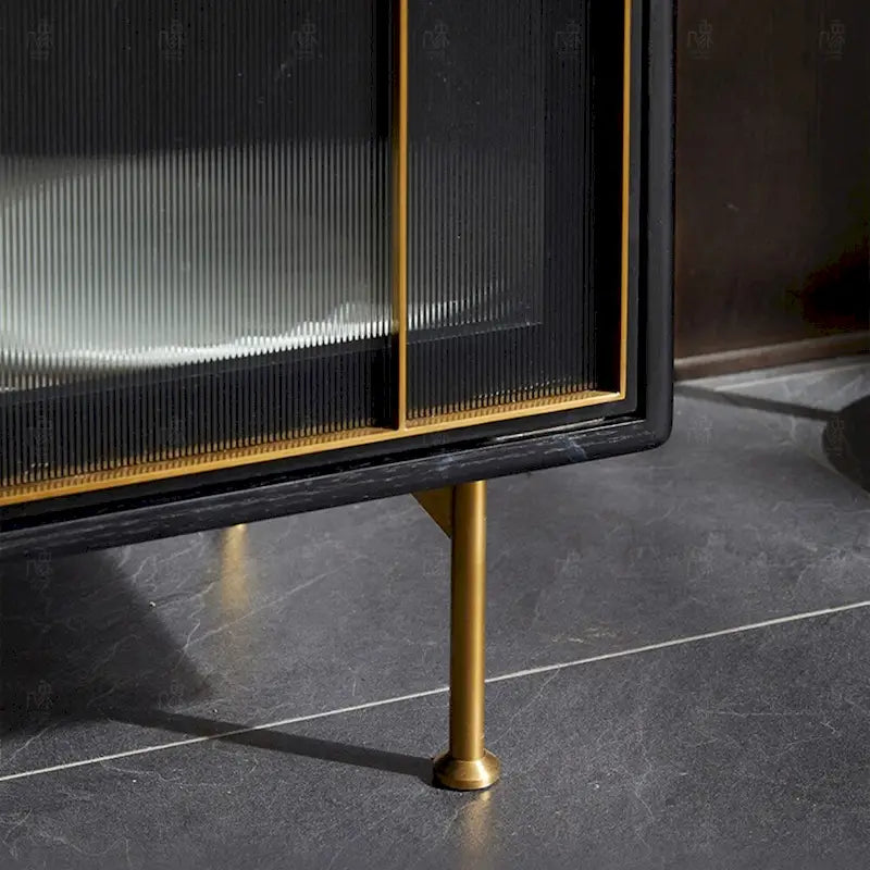 55.12 Mid Century Modern Sideboard Buffet 3 Door Cabinet, Multi-layer Solid Wood Frame, Walnut Veneer, Fully Assemble - 55.12