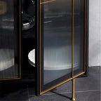 55.12 Mid Century Modern Sideboard Buffet 3 Door Cabinet, Multi-layer Solid Wood Frame, Walnut Veneer, Fully Assemble - 55.12