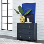 Photo of East End Wire Brushed Denim, White, & Black Accent Cabinet