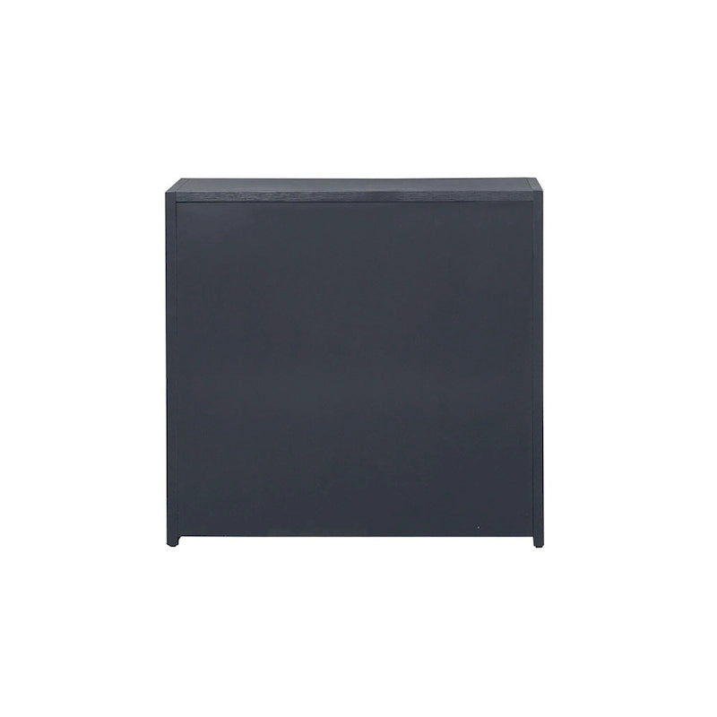 East End Wire Brushed Denim, White, & Black Accent Cabinet