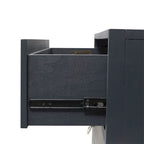 East End Wire Brushed Denim, White, & Black Accent Cabinet