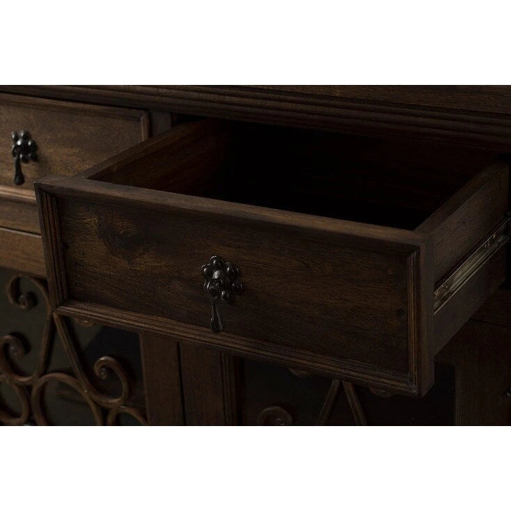 Solid Reclaimed Barn Wood & Wrought Iron Hardware Buffet & Sideboard 39 Width - N/A