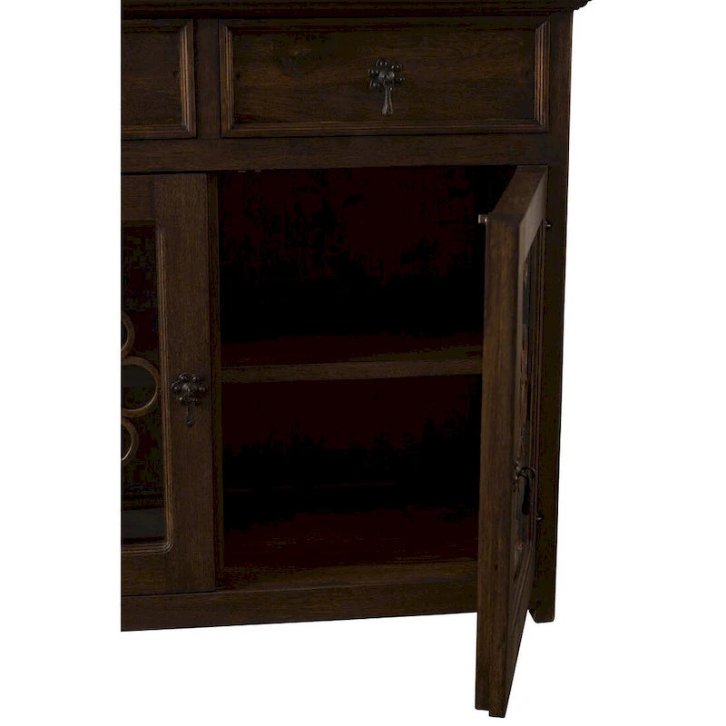 Solid Reclaimed Barn Wood & Wrought Iron Hardware Buffet & Sideboard 39 Width - N/A