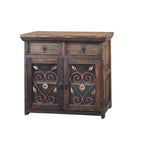 Solid Reclaimed Barn Wood & Wrought Iron Hardware Buffet & Sideboard 39 Width - N/A