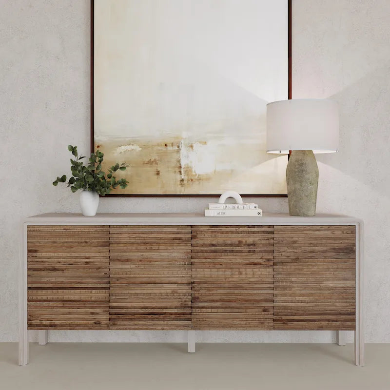 Classic Home Elodie 4-Door Sideboard - 79Wx17Dx34H