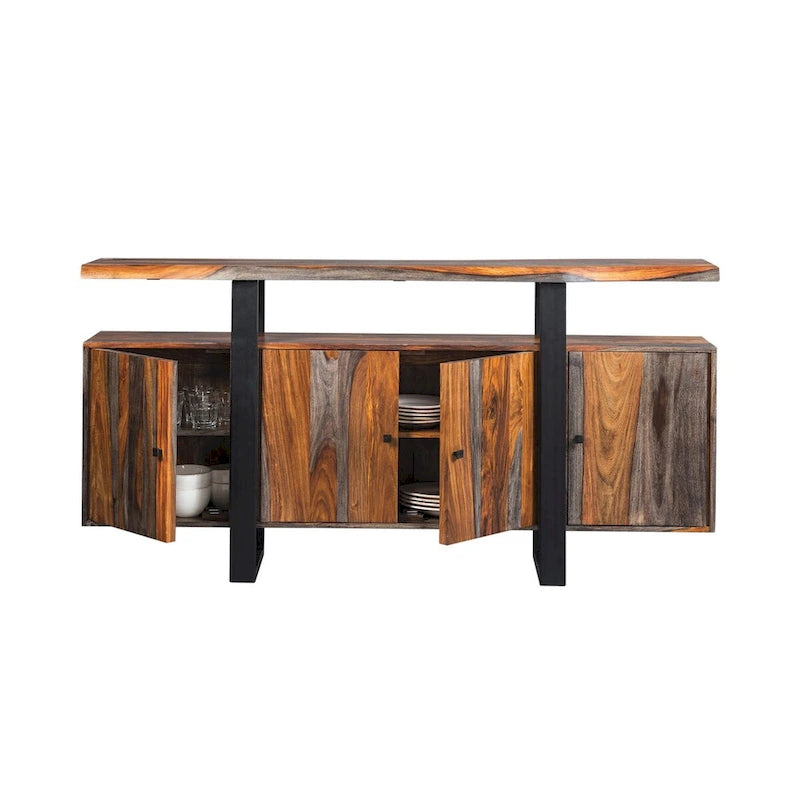 Kappelman Grey Sheesham and Black 4-door Server