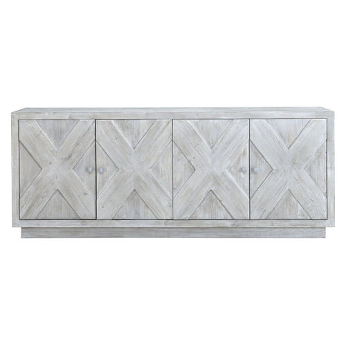 Photo of Addison 84 White Wash Reclaimed Pine Carved Sideboard