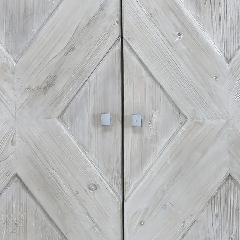 Addison 84 White Wash Reclaimed Pine Carved Sideboard