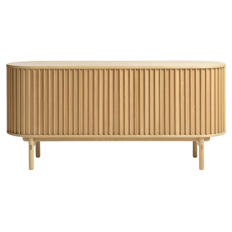 Rye Studio Mid-Century Modern Rounded Sliding Door Sideboard 63W, Natural - 18W x 63L x 29H