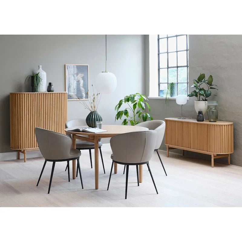 Rye Studio Mid-Century Modern Rounded Sliding Door Sideboard 63W, Natural - 18W x 63L x 29H