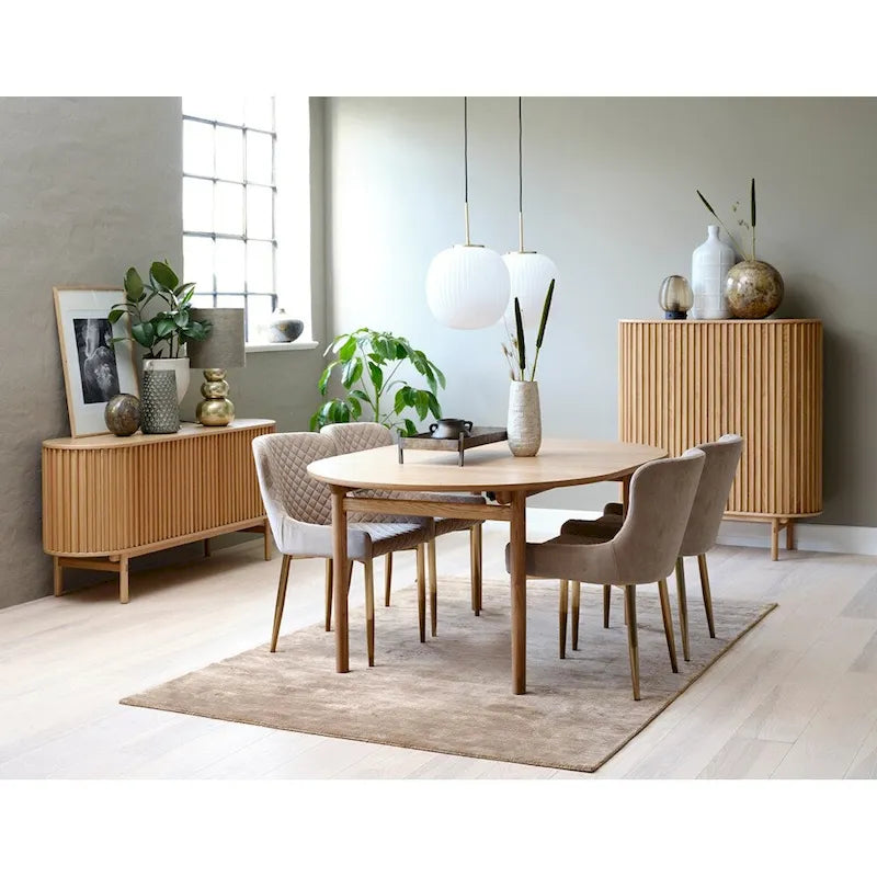 Rye Studio Mid-Century Modern Rounded Sliding Door Sideboard 63W, Natural - 18W x 63L x 29H