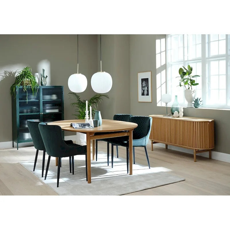 Rye Studio Mid-Century Modern Rounded Sliding Door Sideboard 63W, Natural - 18W x 63L x 29H