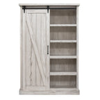Avondale Rustic Barn Door Bookcase, Wood Shelving, Office Bookcase, Brown - 48 W x 72 H x16 D