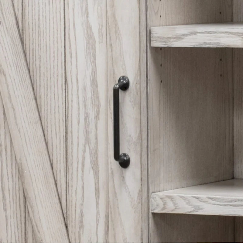 Avondale Rustic Barn Door Bookcase, Wood Shelving, Office Bookcase, Brown - 48 W x 72 H x16 D