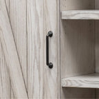 Avondale Rustic Barn Door Bookcase, Wood Shelving, Office Bookcase, Brown - 48 W x 72 H x16 D