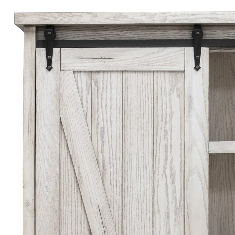 Avondale Rustic Barn Door Bookcase, Wood Shelving, Office Bookcase, Brown - 48 W x 72 H x16 D